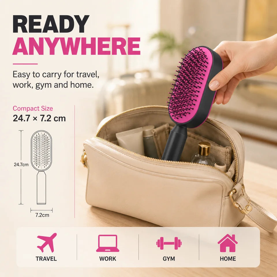 Self-Cleaning Detangling Hair Brush